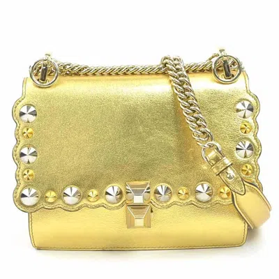 Pre-owned Fendi Gold Silver Leather Shoulder Bag () In Multi
