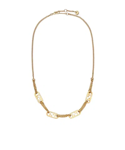 Fendi Gold-coloured Metal Necklace In Purple
