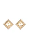 Fendi Forever Crystal Bezels Metal Earrings Accessories In Golden