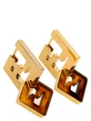 Fendi Enduring Geometric Design Earrings In Golden