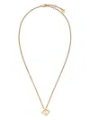 Fendi Forever Metal Necklace With Cut-out Ff Cube Pendant Accessories In Gold