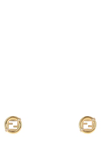 Fendi Golden Logo Stud Earrings