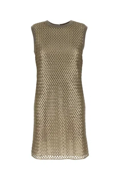 Fendi Golden Sequin-embellished Dress In Grey