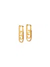 Fendi Geometric Stone Embellished Earrings Collection In Gold