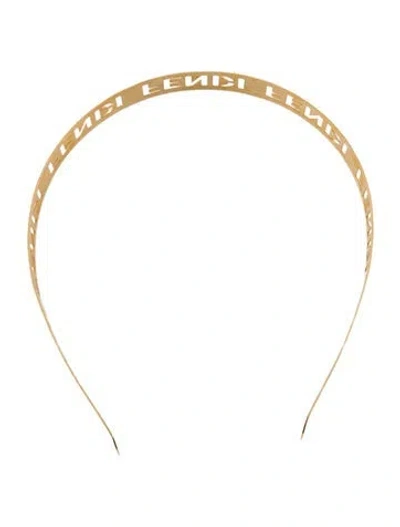 Pre-owned Fendi Gold-tone Metal Headband