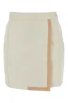 Fendi Contrast Trim Skirt In Neutral