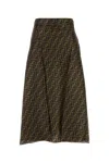 Fendi High Waisted Skirt In Twill Print Ff Clothing In Brown