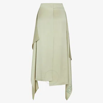 Fendi Gonna Glow Viscose Satin Skirt In Green