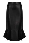 Fendi High-waisted Ruffled Hem Skirt In Black
