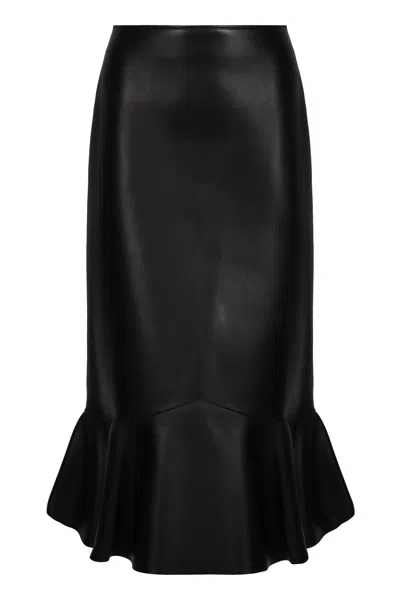 Fendi Gonna In Black Napa Leather