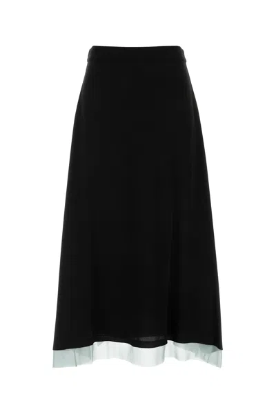 FENDI GONNA IN CREPE NERO  DONNA