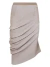 Fendi Midi Skirt With Elasticated Waist In Grey