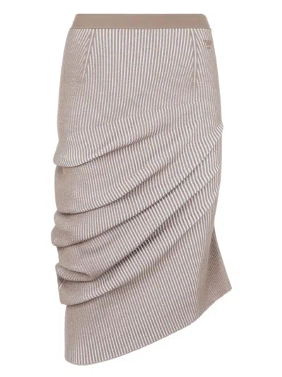 Fendi Midi Skirt With Elasticated Waist In Grey