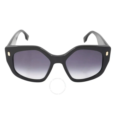 Fendi Gradient Blue Geometric Ladies Sunglasses Fe40017i 01w 55 In Black / Blue