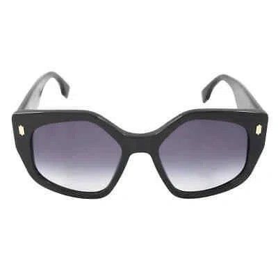 Pre-owned Fendi Gradient Blue Geometric Ladies Sunglasses Fe40017i 01w 55 Fe40017i 01w 55