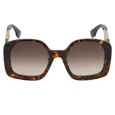Pre-owned Fendi Gradient Brown Butterfly Ladies Sunglasses Fe40048f 52f 54 Fe40048f 52f 54