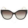 Fendi Gradient Brown Cat Eye Ladies Sunglasses Fe40011u 01f 57 In Brown