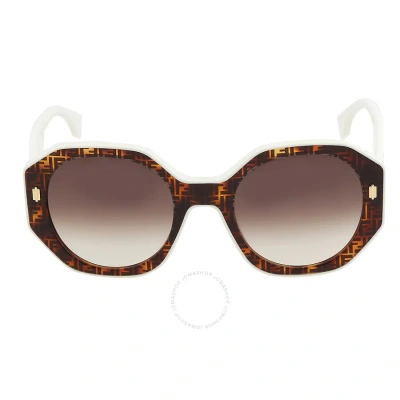 Fendi Gradient Brown Geometric Ladies Sunglasses Fe40045i 55f 54