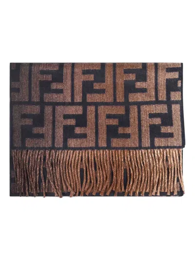 Fendi Gradient Jacquard Scarf In Brown