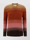 Fendi Ribbed Logo-embroidered Knit Sweater In Multi
