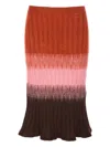 Fendi Gradient Mohair And Wool High-waisted Midi Skirt Clothing In Multi
