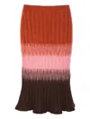 Fendi Gradient Mohair And Wool High-waisted Midi Skirt Clothing In Multi