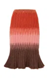 Fendi Gradient Mohair-blend Midi Skirt In Multi