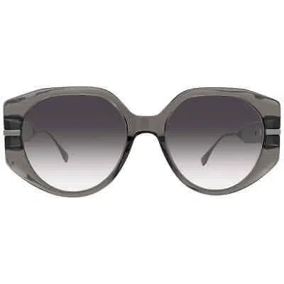 Pre-owned Fendi Gradient Smoke Butterfly Ladies Sunglasses Fe40083u 20b 54 Fe40083u 20b 54 In Gray
