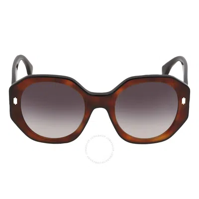 Fendi Gradient Smoke Geometric Ladies Sunglasses Fe40045i 53b 54 In Brown