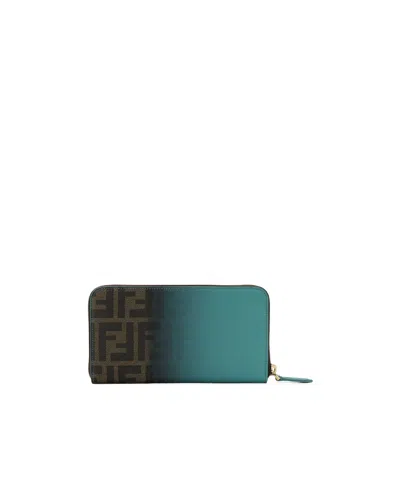 Fendi Gradual Long Purse In Blue