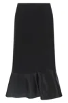 Fendi Ruffled Hem Skirt In Grain De Poudre In Black