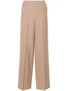 Fendi Grain-de-poudre Wool Trousers In Brown