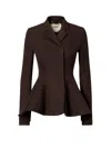 Fendi Women Grain De Poudre Wool Blazer In Black