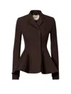Fendi Women Grain De Poudre Wool Blazer In Brown