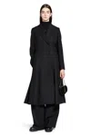 Fendi Coat In Wool Grain De Poudre In Black