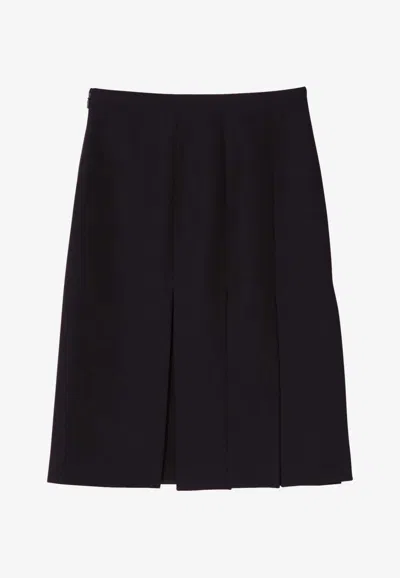 Fendi Grain De Poudre Wool Skirt In Black