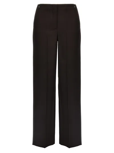 Fendi Grain De Poudre Wool Trousers In Black