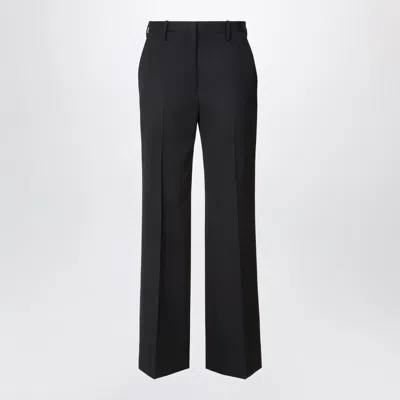 Fendi Grain-textured Tailored Trousers In Black