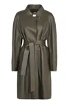 Fendi Grainy Deer Leather Coat In Multi