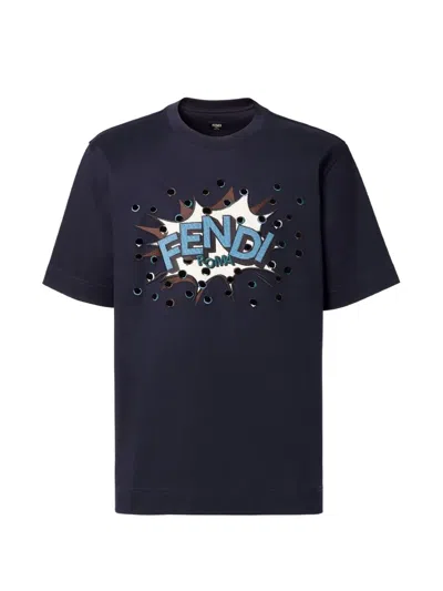 Fendi T-shirts And Polos In Blue