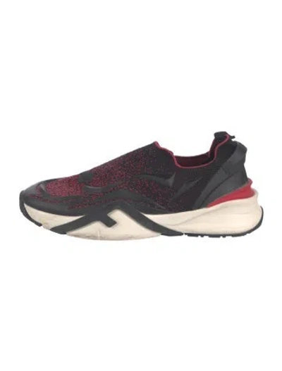 Pre-owned Fendi Graphic Print Athletic Sneakers In Black