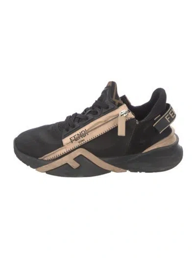Pre-owned Fendi Graphic Print Athletic Sneakers In Black