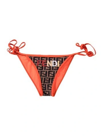 Pre-owned Fendi Graphic Print Bottoms In Orange