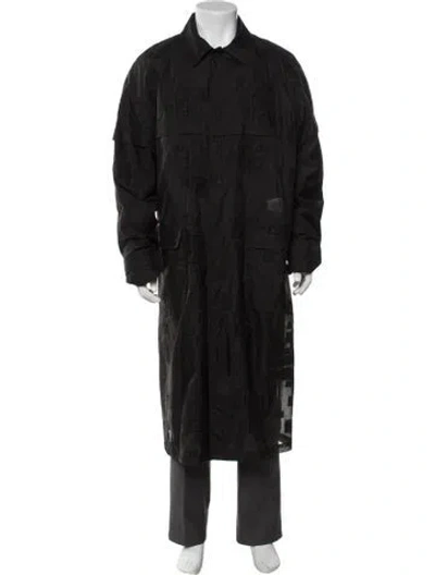 Pre-owned Fendi Graphic Print Coat In Black