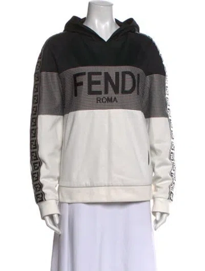 Pre-owned Fendi Graphic Print Crew Neck Hoodie In Multi