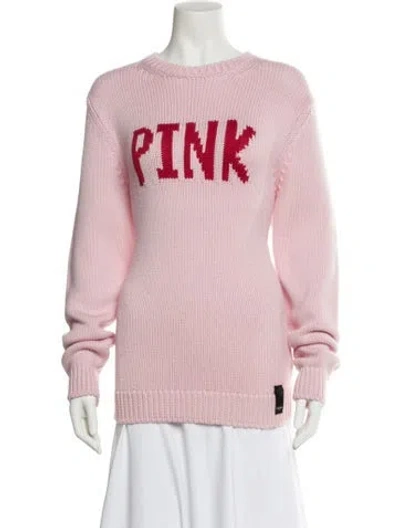 Pre-owned Fendi Graphic Print Crew Neck Sweater In Pink