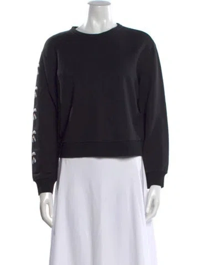 Pre-owned Fendi Graphic Print Crew Neck Sweatshirt In Black