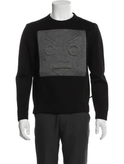 Pre-owned Fendi Graphic Print Crew Neck Sweatshirt In Grey