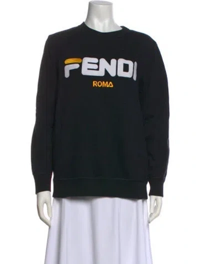 Pre-owned Fendi Graphic Print Crew Neck Sweatshirt In Multi