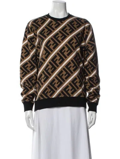 Pre-owned Fendi Graphic Print Crew Neck Sweatshirt In Multi